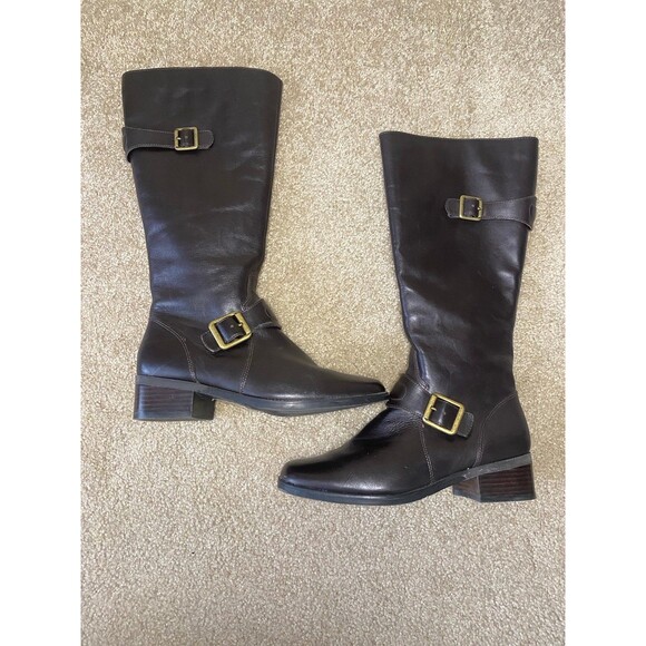 St Johns Bay Jolie Brown Riding Boots Womens Size 7 M - Picture 1 of 12